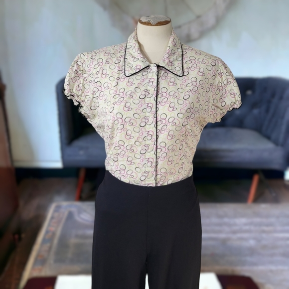 Vintage 1990's Tagents Button Down Blouse - Picture 3 of 11